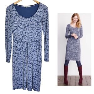 Boden Mabel Dress in Winter Floral Blue Size 6
